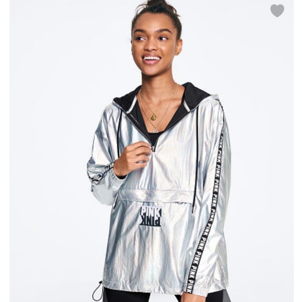 🆕️VICTORIA'S SECRET PINK Metallic Anorak Jacket